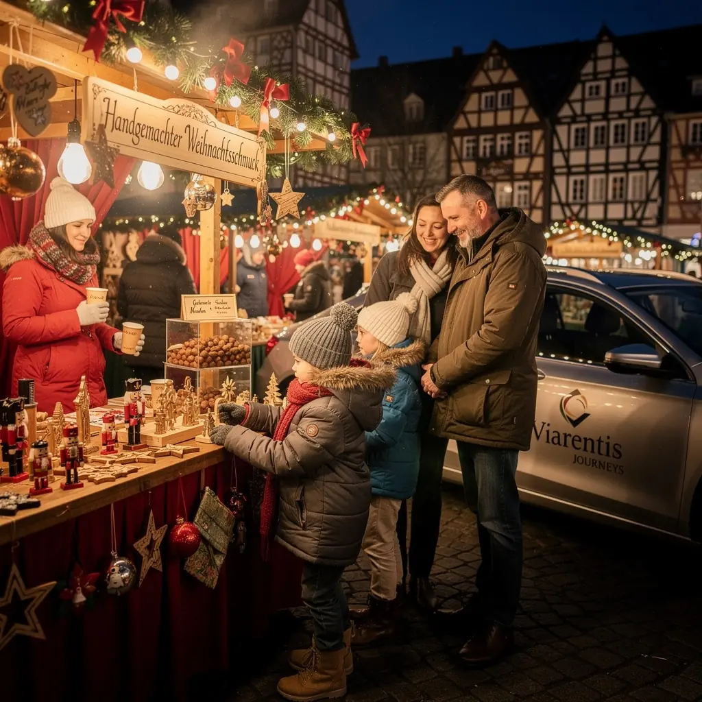 Eine Gruppe von Freunden genießt die Aussicht auf die Berge während einer Autofahrt.