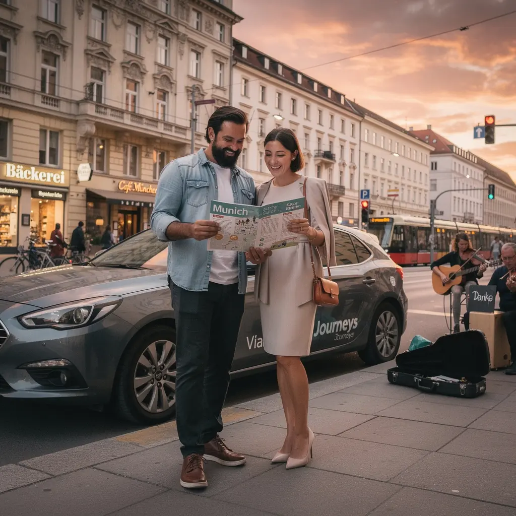 Eine Übersichtskarte zeigt verschiedene Routen und Sehenswürdigkeiten in Deutschland.